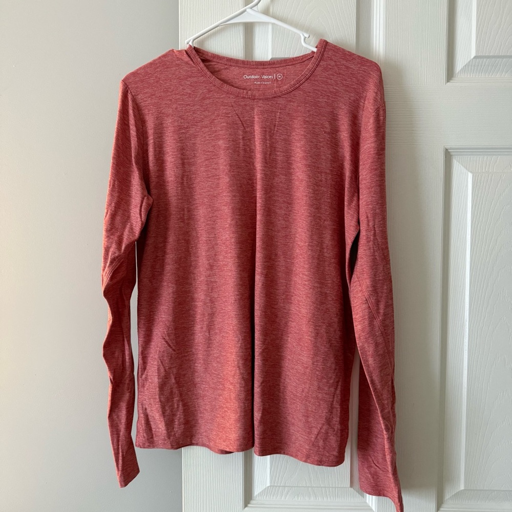 Outdoor Voices | cloudknit long sleeve tee in pink heather